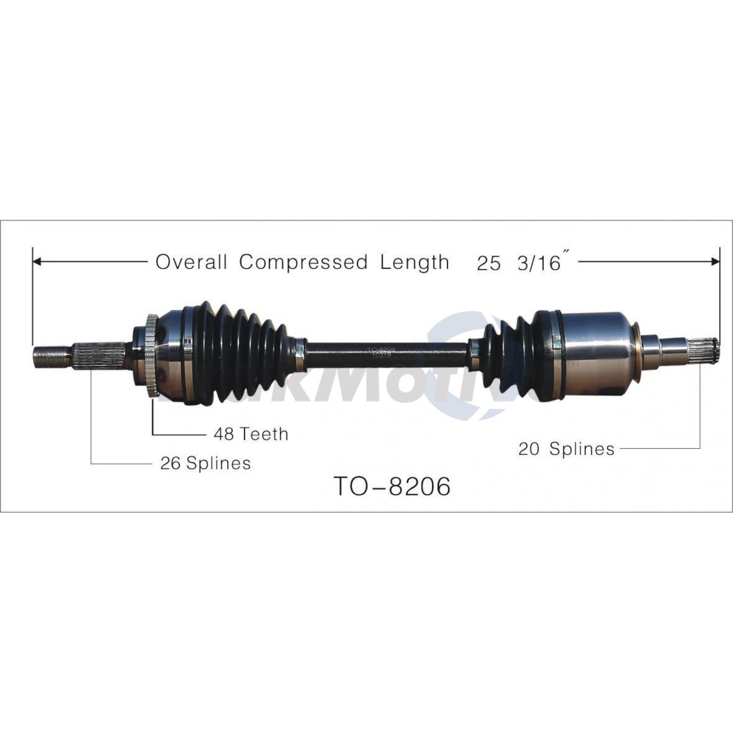 TrakMotive TO8206 - CV Axle Shaft TrakMotive TO8206 CV Axle Shaft product image 1 of 3