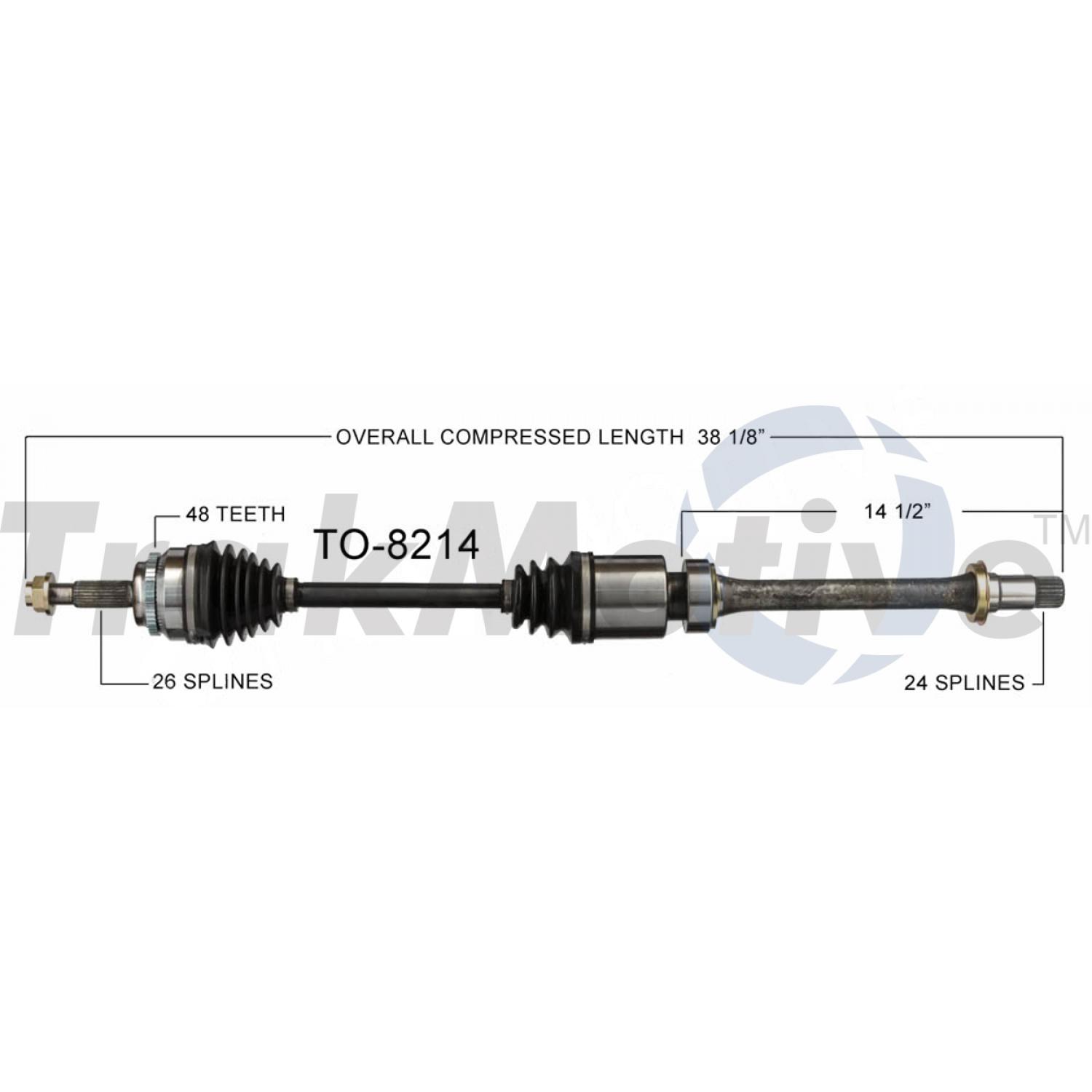 TrakMotive TO8214 - CV Axle Shaft TrakMotive TO8214 CV Axle Shaft product image 1 of 3