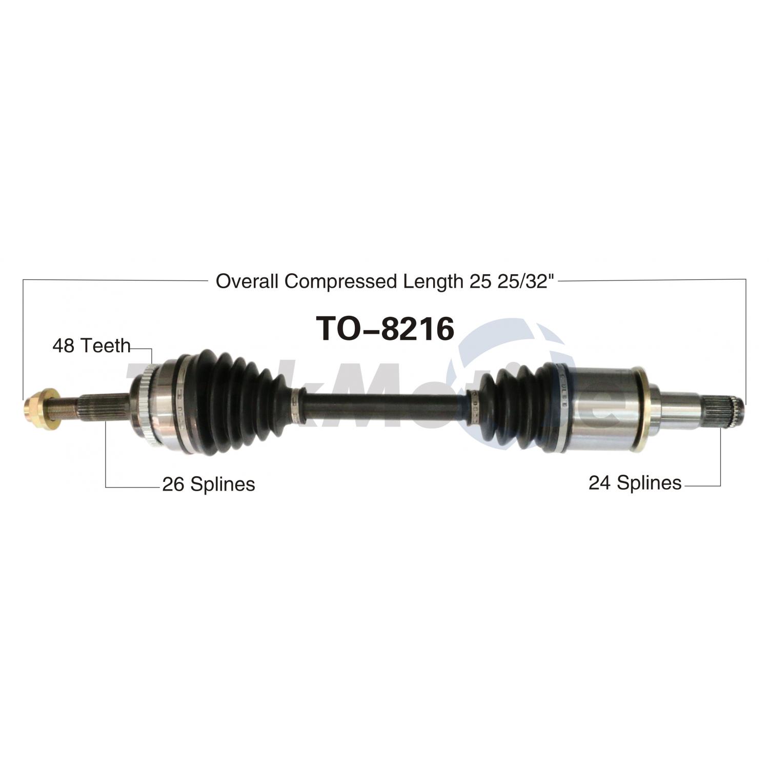TrakMotive TO8216 - CV Axle Shaft TrakMotive TO8216 CV Axle Shaft product image 1 of 3
