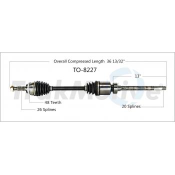 TrakMotive TO8227 CV Axle Shaft product image 1 of 3