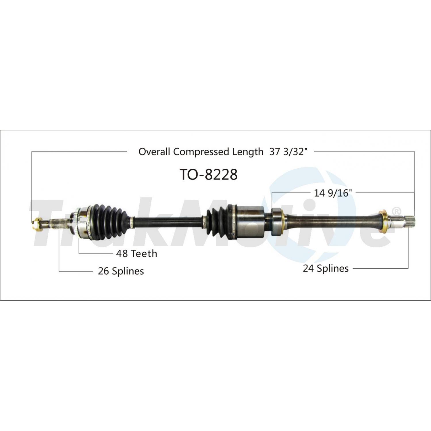 TrakMotive TO8228 - CV Axle Shaft TrakMotive TO8228 CV Axle Shaft product image 1 of 3