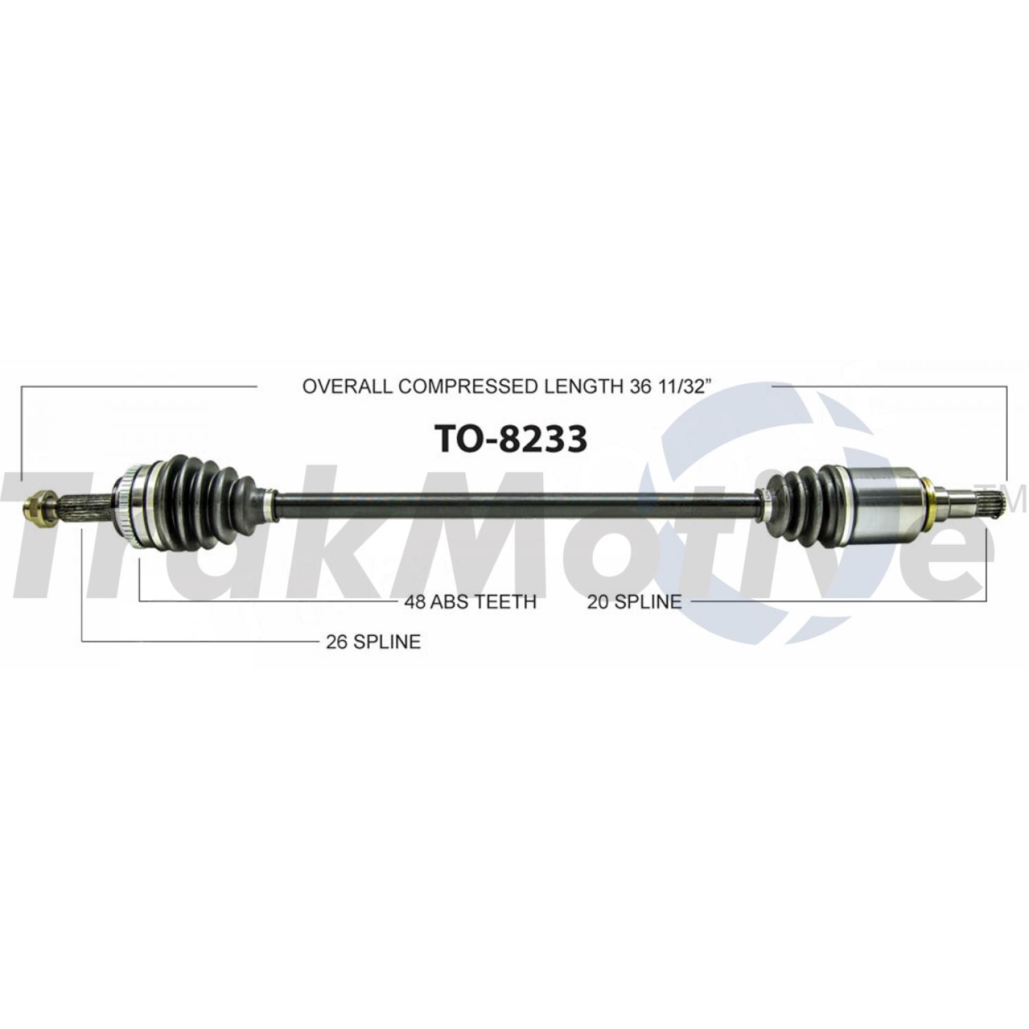 TrakMotive TO8233 - CV Axle Shaft TrakMotive TO8233 CV Axle Shaft product image 1 of 3
