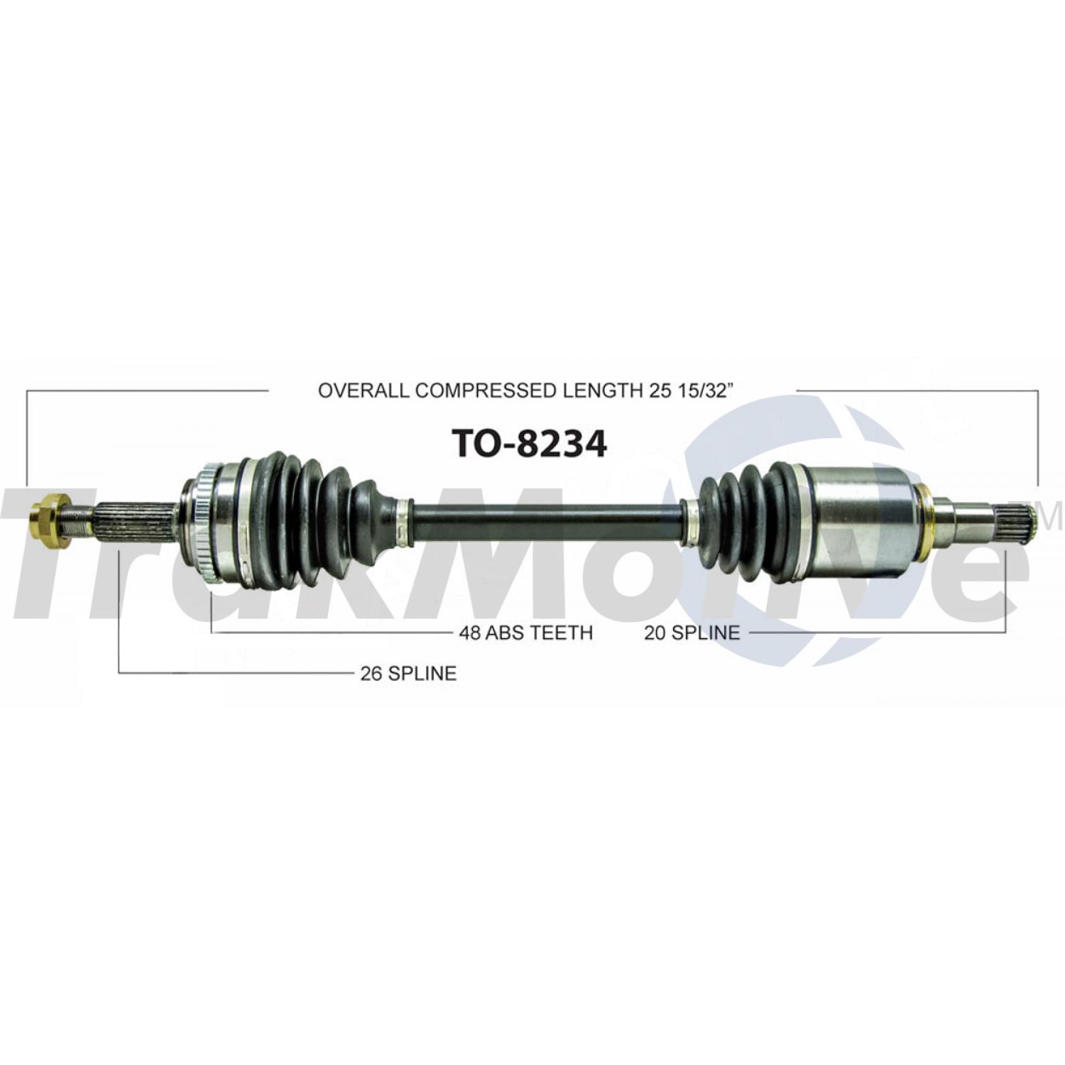 TrakMotive TO8234 - CV Axle Shaft TrakMotive TO8234 CV Axle Shaft product image 1 of 3