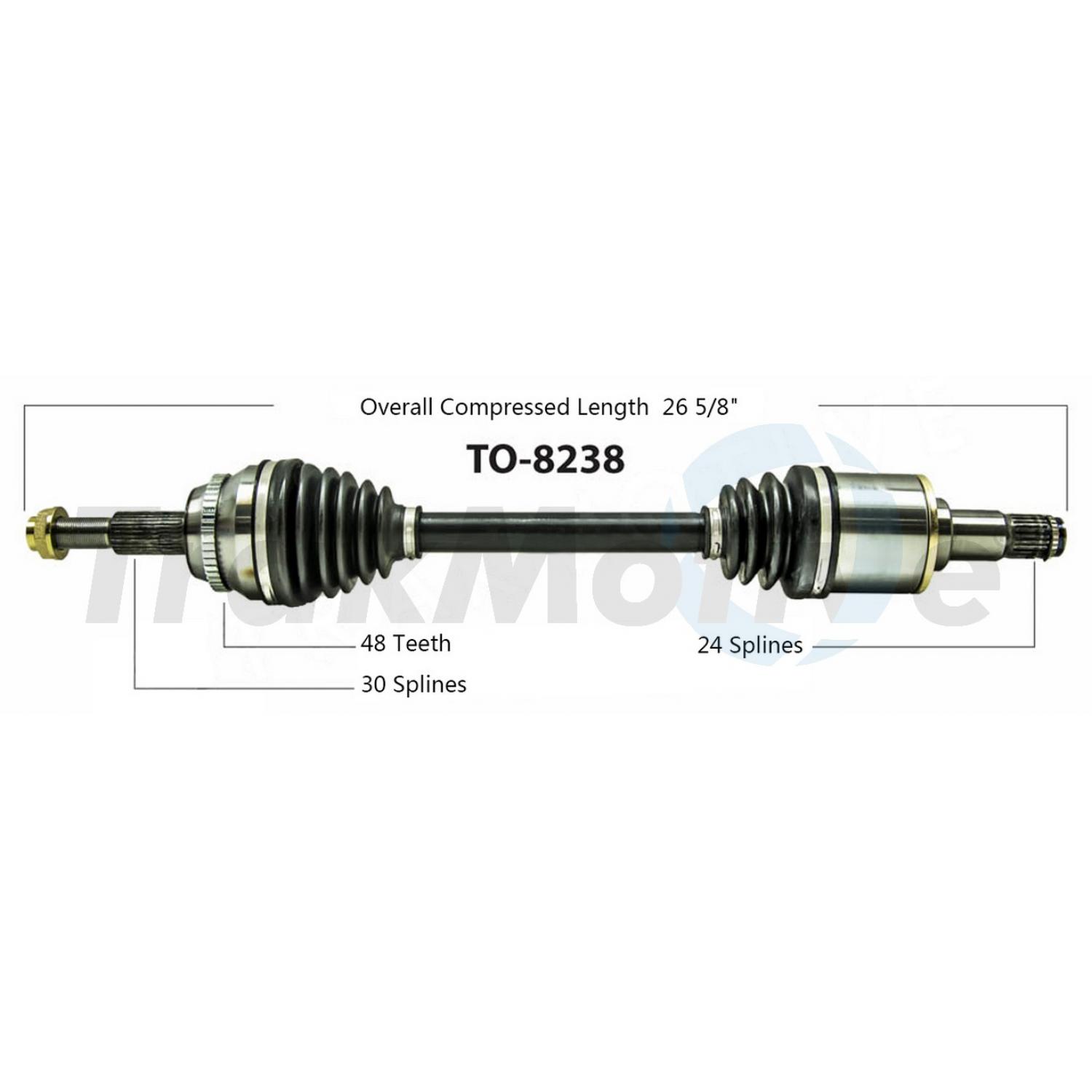 TrakMotive TO8238 CV Axle Shaft product image 1 of 3