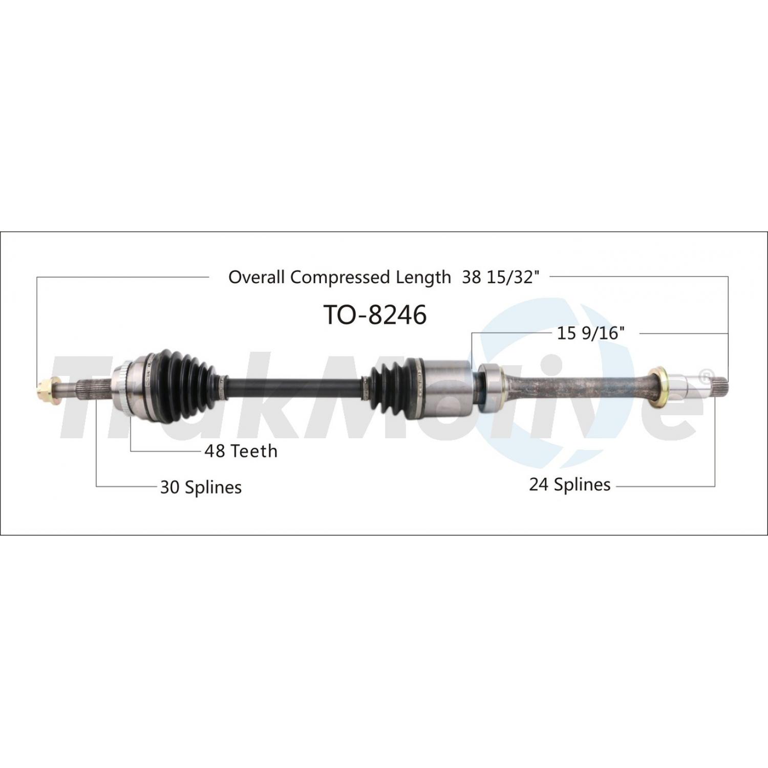 TrakMotive TO8246 - CV Axle Shaft TrakMotive TO8246 CV Axle Shaft product image 1 of 3