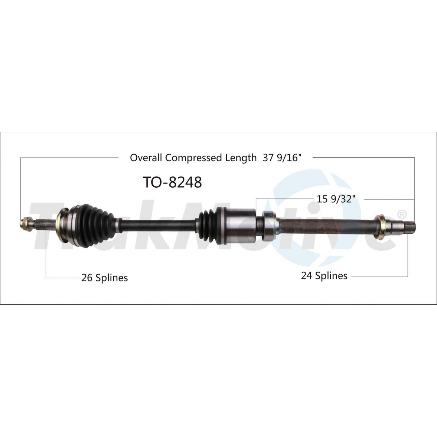 TrakMotive TO8248 - CV Axle Shaft TrakMotive TO8248 CV Axle Shaft product image 1 of 3