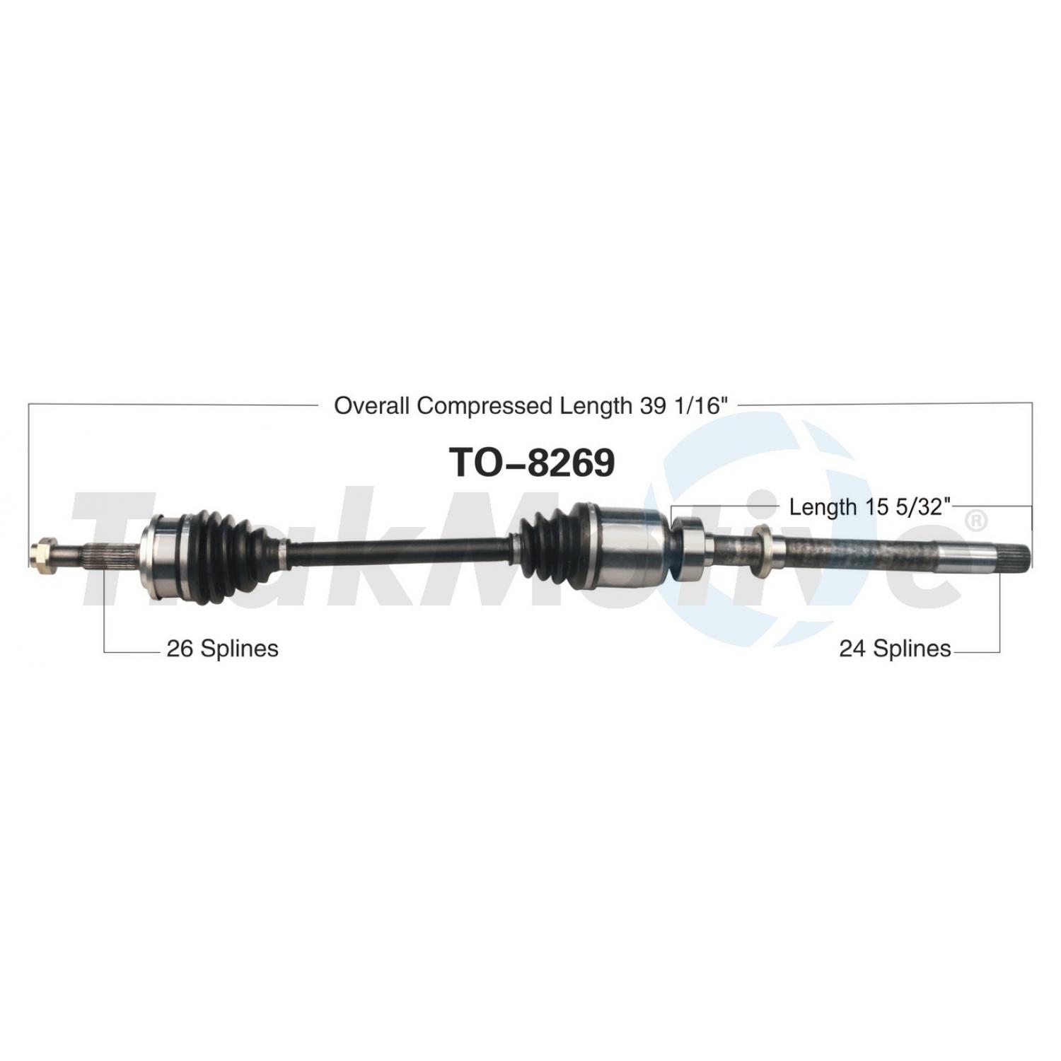 TrakMotive TO8269 CV Axle Shaft product image 1 of 3