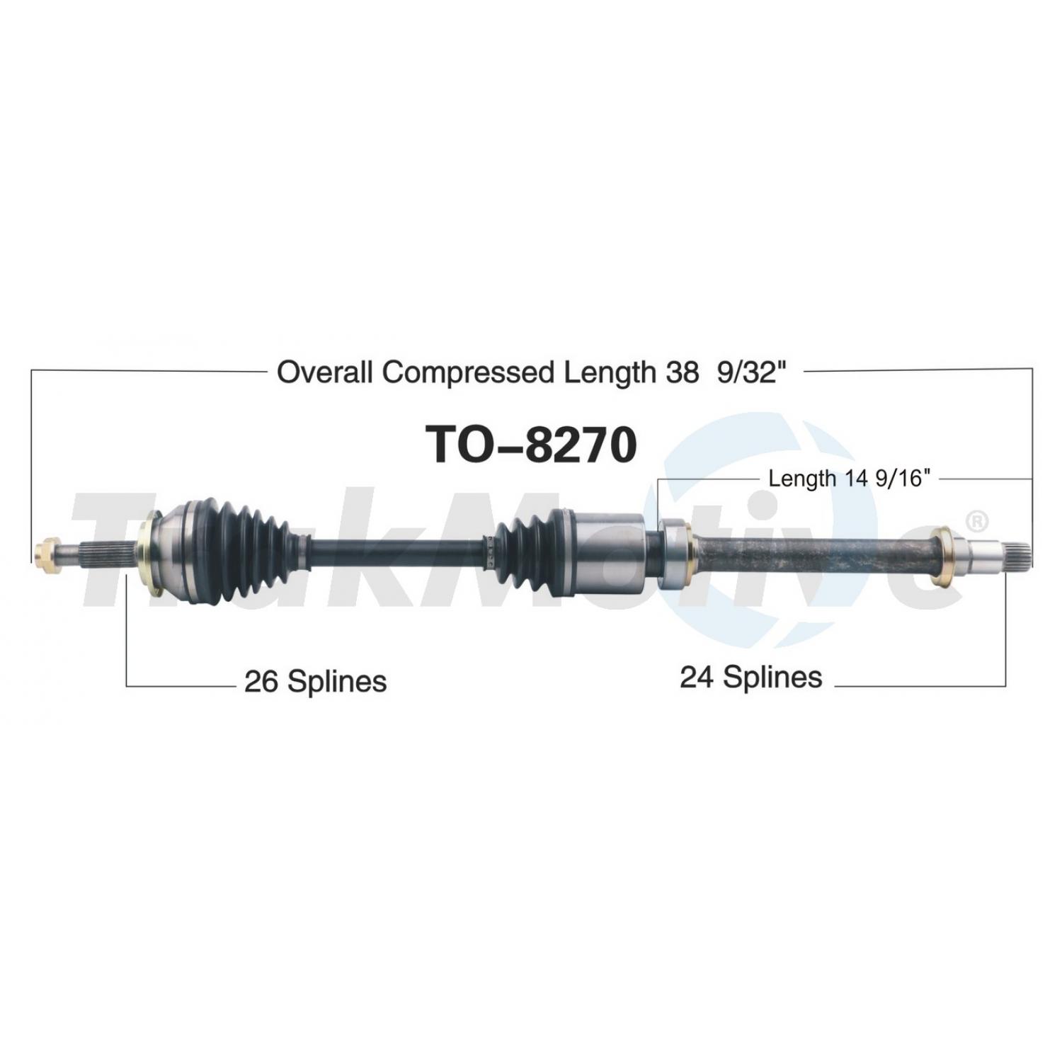 TrakMotive TO8270 - CV Axle Shaft TrakMotive TO8270 CV Axle Shaft product image 1 of 3