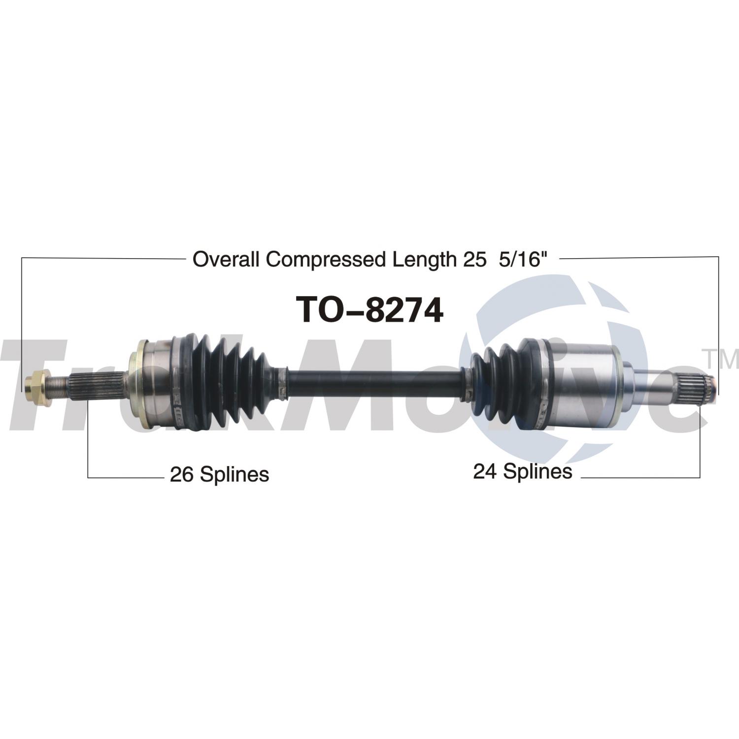 TrakMotive TO8274 CV Axle Shaft product image 1 of 3