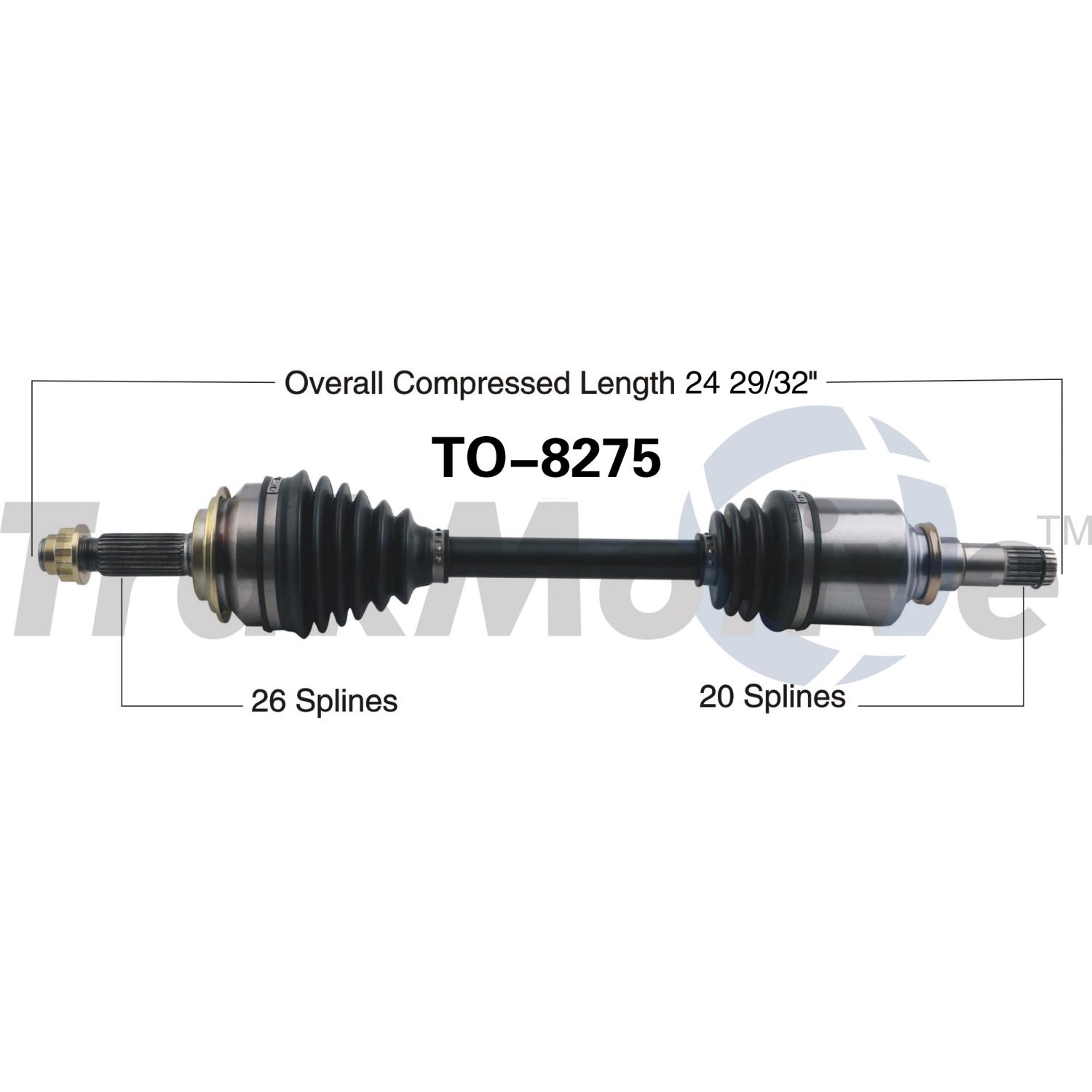 TrakMotive TO8275 CV Axle Shaft product image 1 of 3