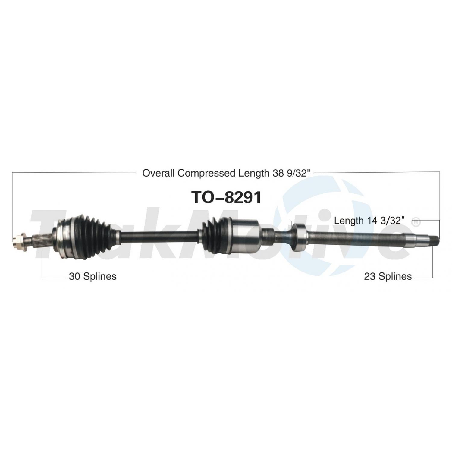TrakMotive TO8291 - CV Axle Shaft TrakMotive TO8291 CV Axle Shaft product image 1 of 3
