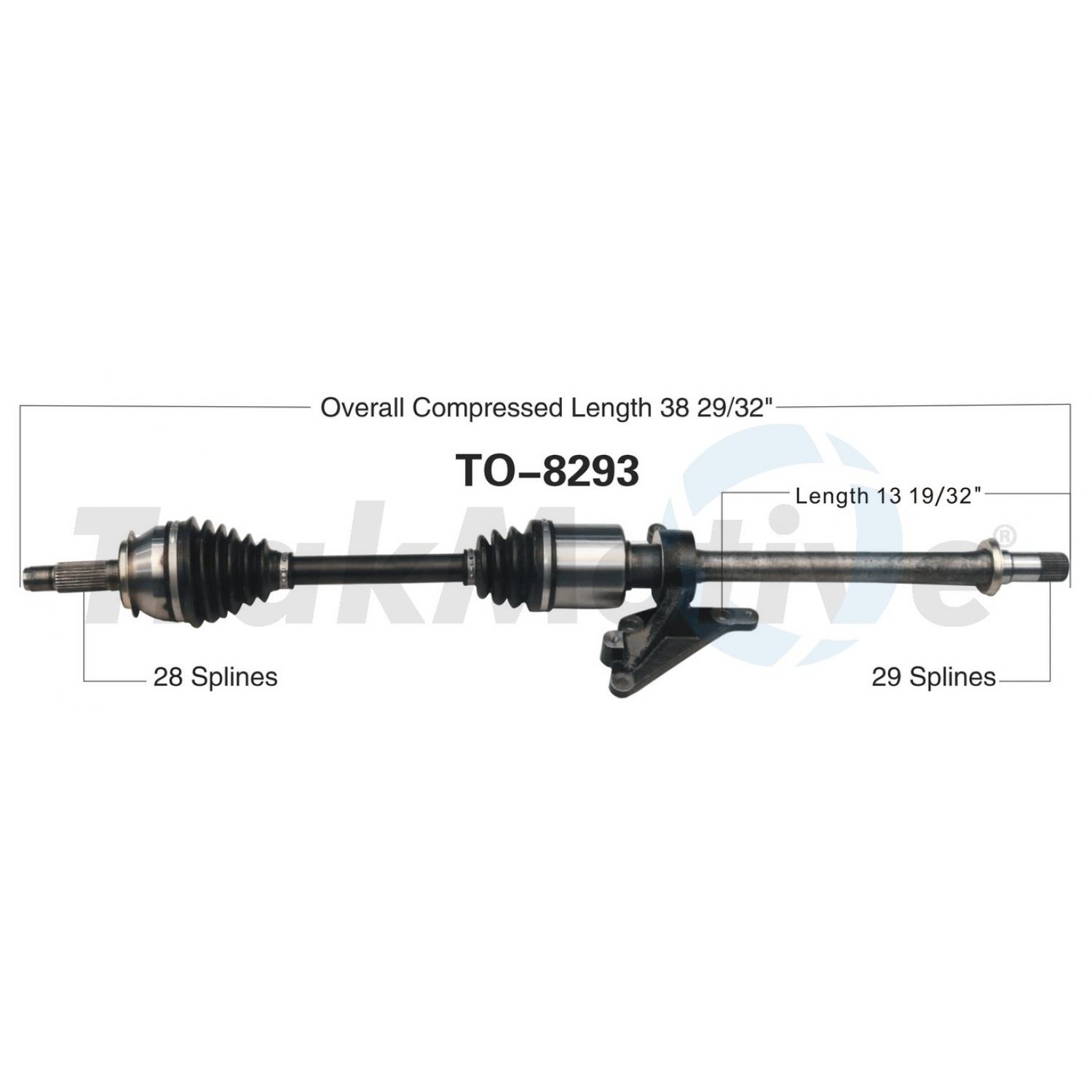 TrakMotive TO8293 - CV Axle Shaft TrakMotive TO8293 CV Axle Shaft product image 1 of 3