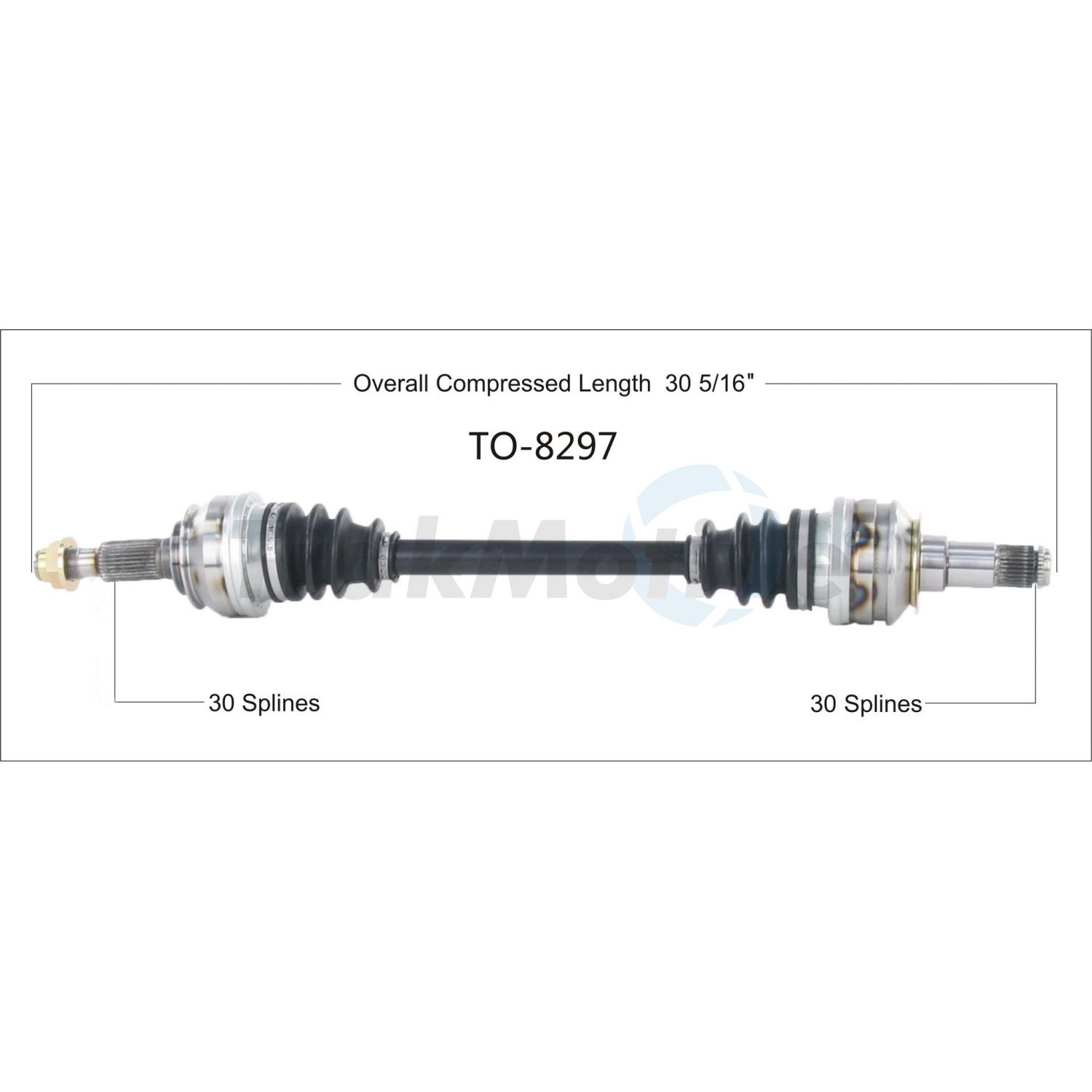 TrakMotive TO8297 CV Axle Shaft product image 1 of 3