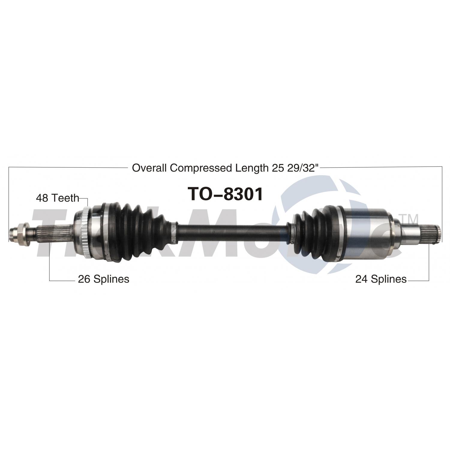 TrakMotive TO8301 - CV Axle Shaft TrakMotive TO8301 CV Axle Shaft product image 1 of 3