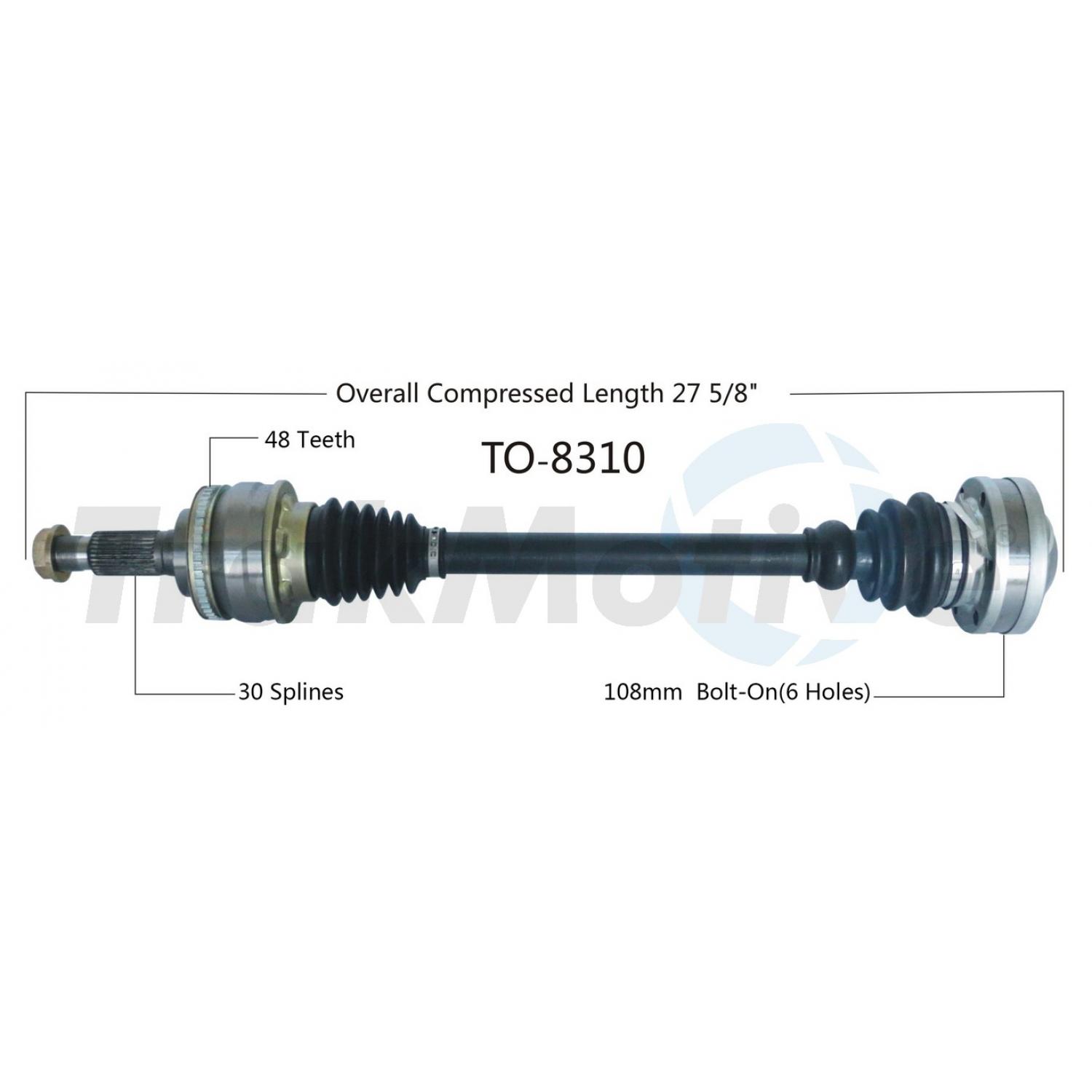 TrakMotive TO8310 CV Axle Shaft product image 1 of 3