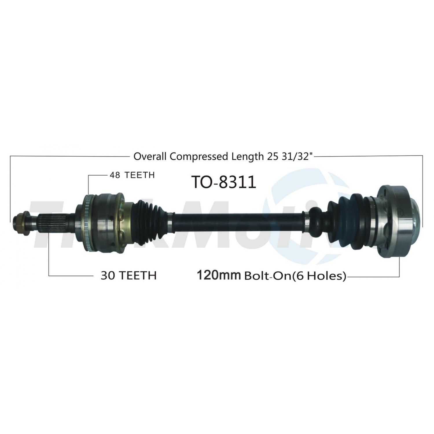 TrakMotive TO8311 CV Axle Shaft product image 1 of 3