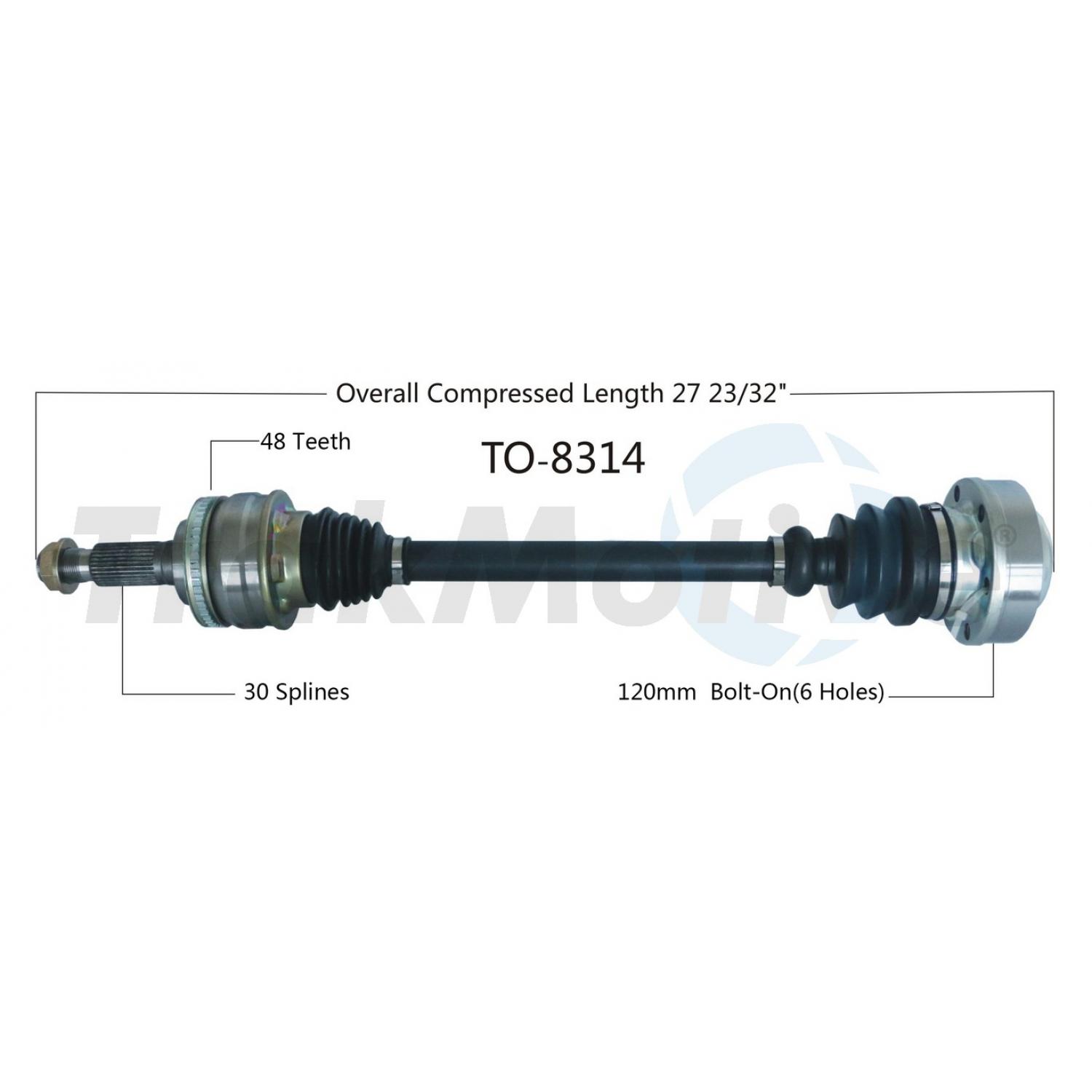 TrakMotive TO8314 - CV Axle Shaft TrakMotive TO8314 CV Axle Shaft product image 1 of 3