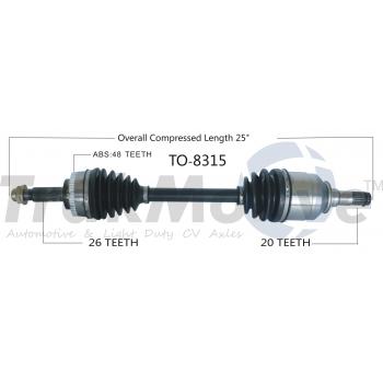 TrakMotive TO8315 CV Axle Shaft product image 1 of 3
