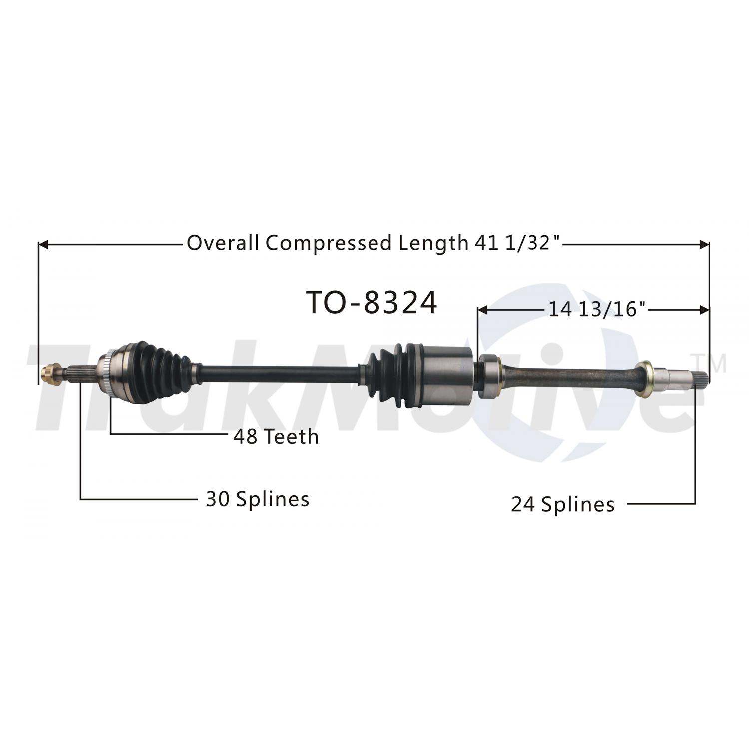 TrakMotive TO8324 - CV Axle Shaft TrakMotive TO8324 CV Axle Shaft product image 1 of 3