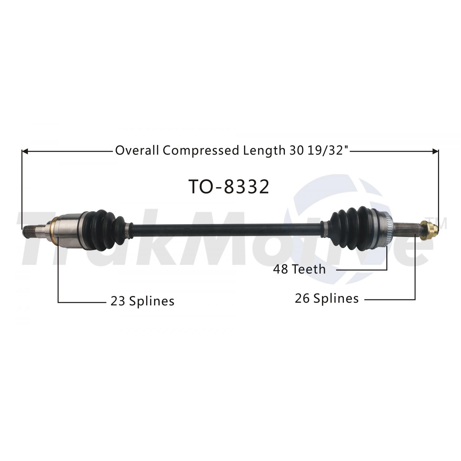 TrakMotive TO8332 CV Axle Shaft product image 1 of 3