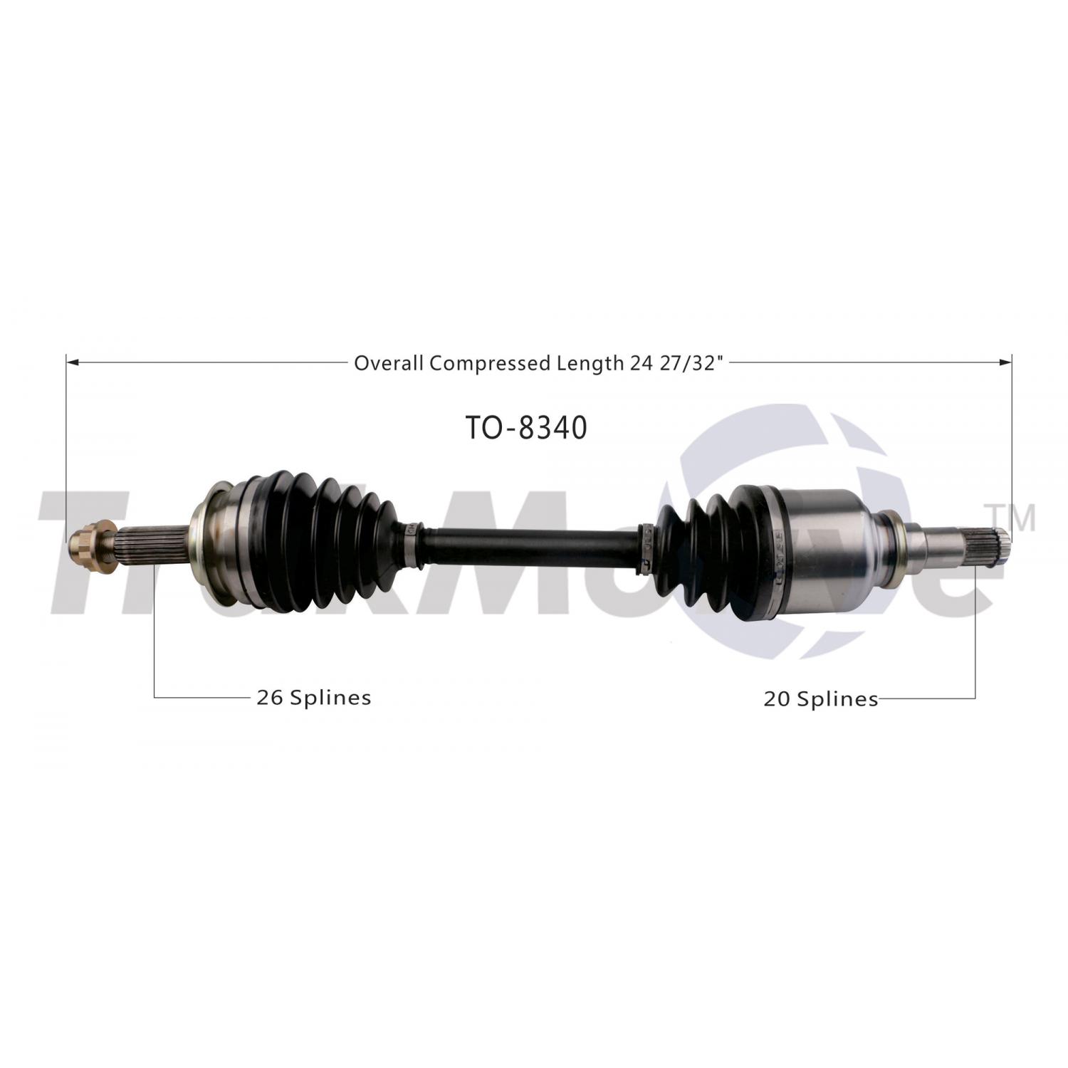 TrakMotive TO8340 CV Axle Shaft product image 1 of 3