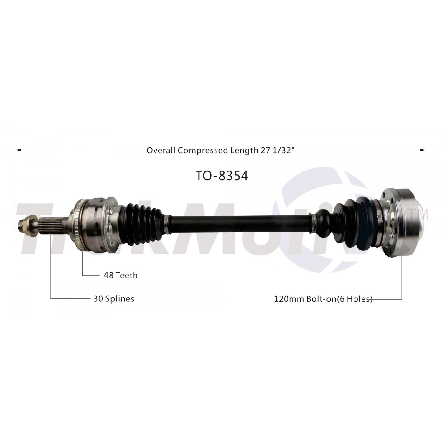 TrakMotive TO8354 CV Axle Shaft product image 1 of 3