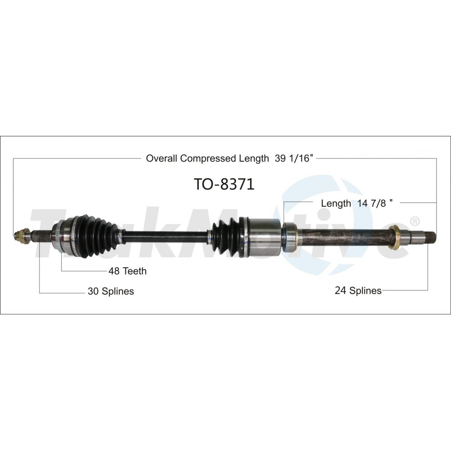 TrakMotive TO8371 - CV Axle Shaft TrakMotive TO8371 CV Axle Shaft product image 1 of 3