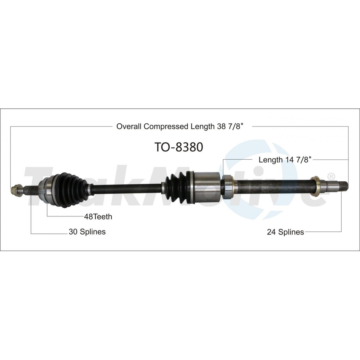 TrakMotive TO8380 - CV Axle Shaft TrakMotive TO8380 CV Axle Shaft product image 1 of 3