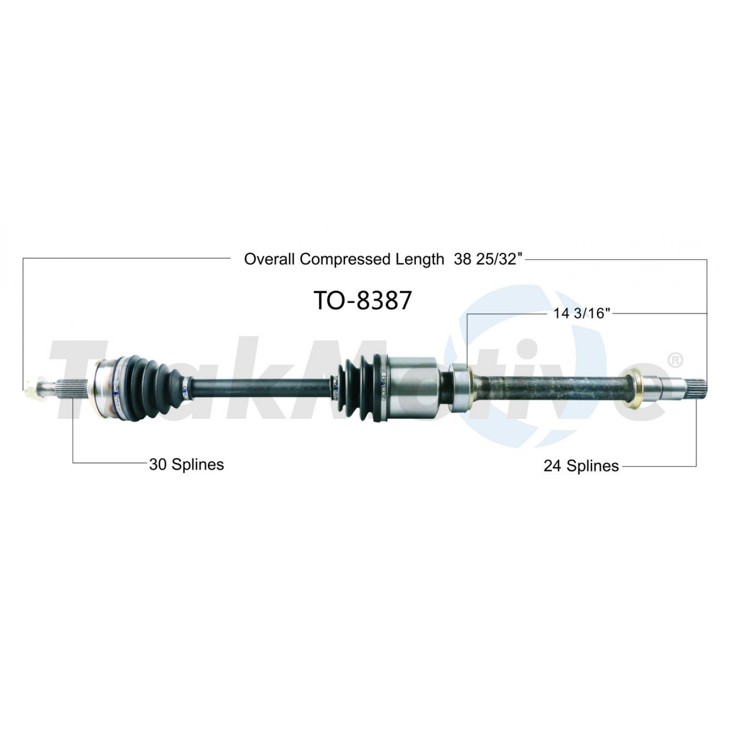 TrakMotive TO8387 - CV Axle Shaft TrakMotive TO8387 CV Axle Shaft product image 1 of 3