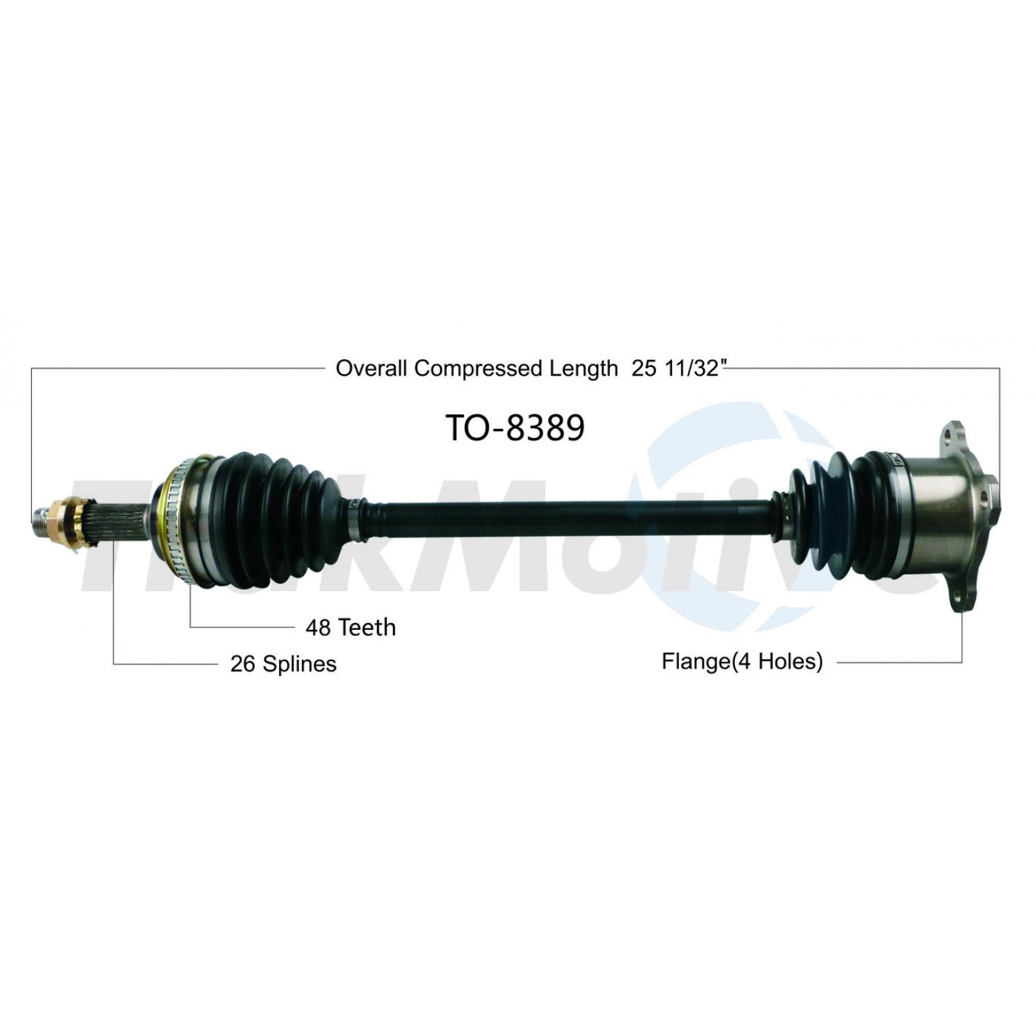 TrakMotive TO8389 - CV Axle Shaft TrakMotive TO8389 CV Axle Shaft product image 1 of 3