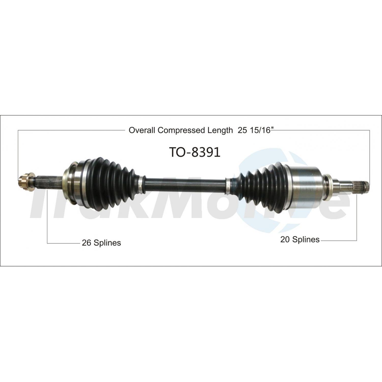 TrakMotive TO8391 - CV Axle Shaft TrakMotive TO8391 CV Axle Shaft product image 1 of 3