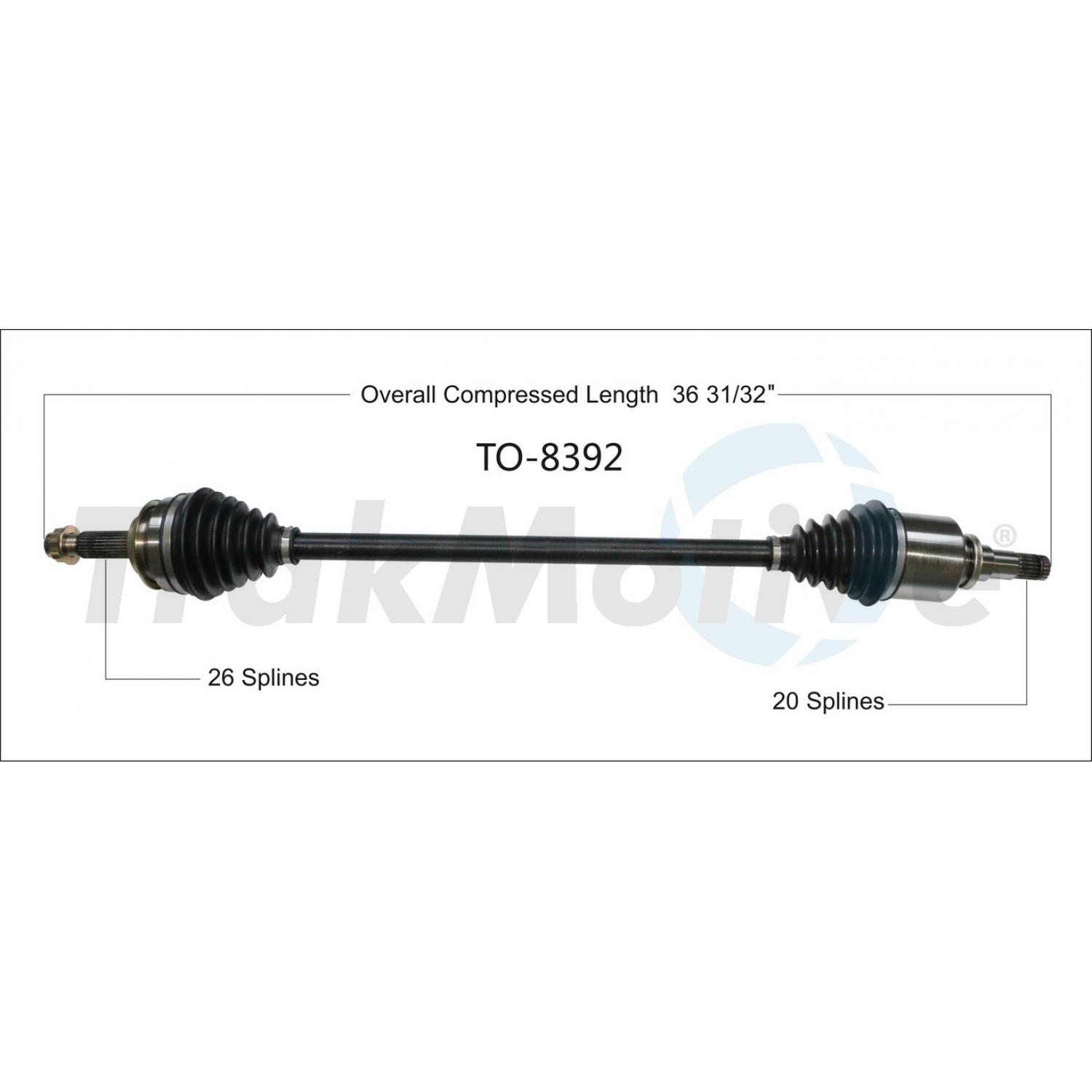 TrakMotive TO8392 - CV Axle Shaft TrakMotive TO8392 CV Axle Shaft product image 1 of 3