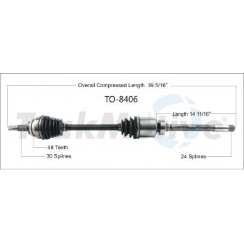 TrakMotive TO8406 - CV Axle Shaft TrakMotive TO8406 CV Axle Shaft product image 1 of 3