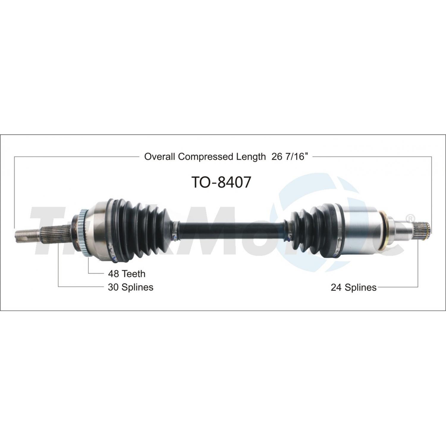 TrakMotive TO8407 - CV Axle Shaft TrakMotive TO8407 CV Axle Shaft product image 1 of 3