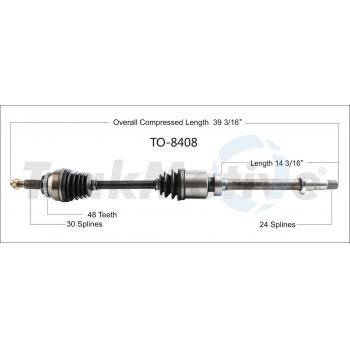 TrakMotive TO8408 CV Axle Shaft product image 1 of 3