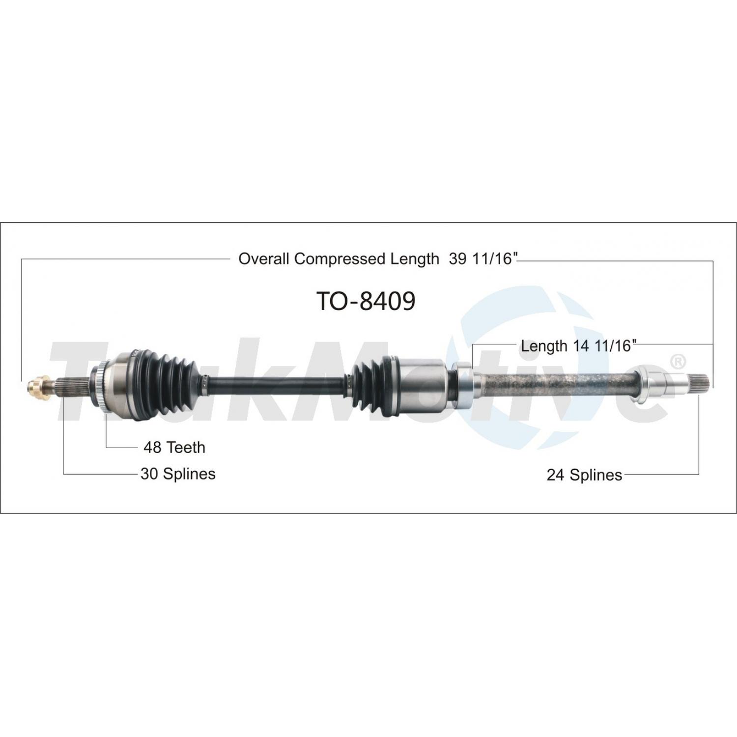 TrakMotive TO8409 CV Axle Shaft product image 1 of 3