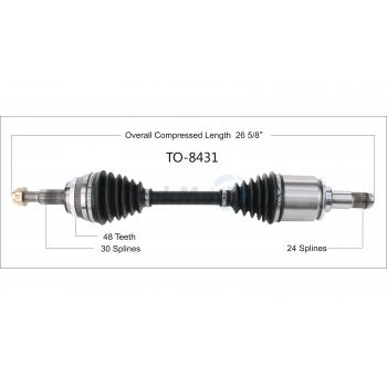 TrakMotive TO8431 CV Axle Shaft product image 1 of 3