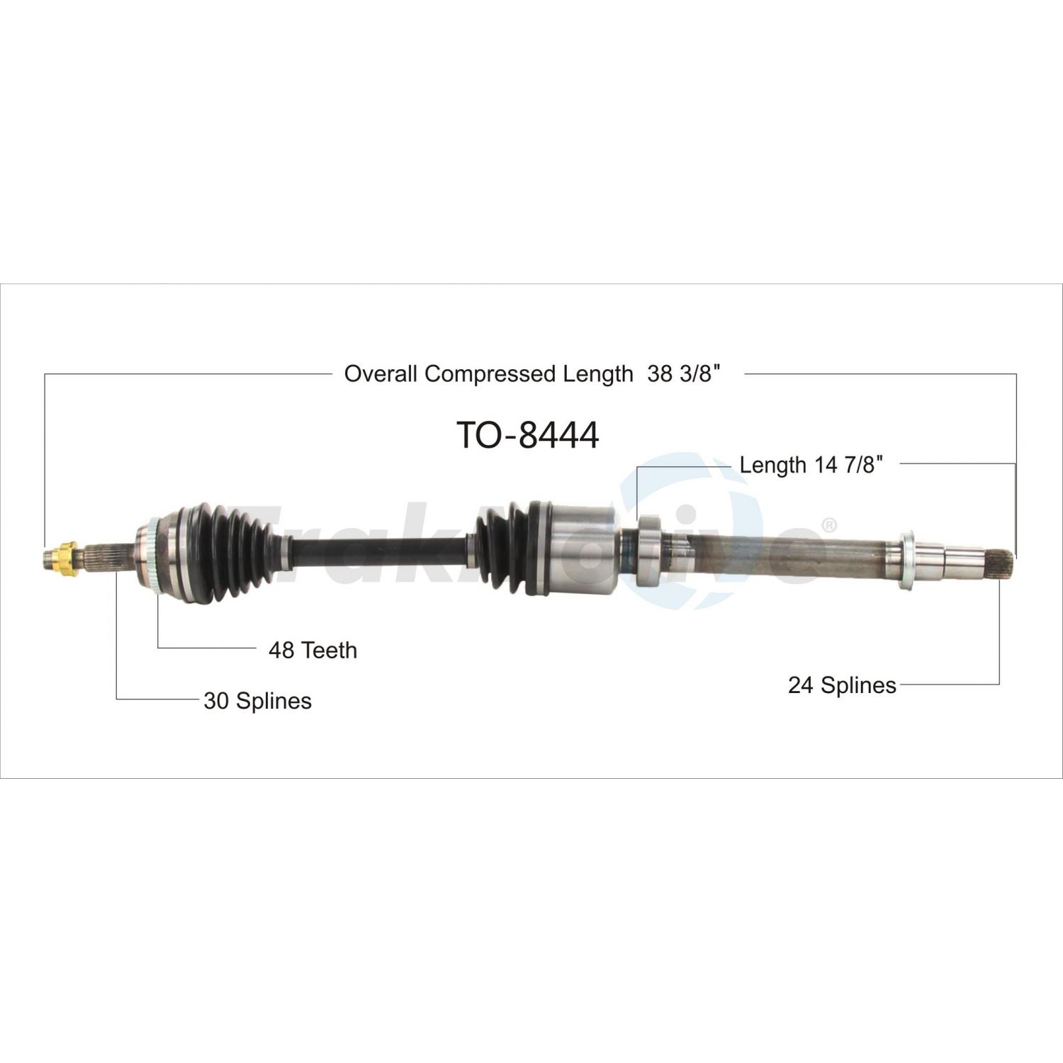 TrakMotive TO8444 - CV Axle Shaft TrakMotive TO8444 CV Axle Shaft product image 1 of 3