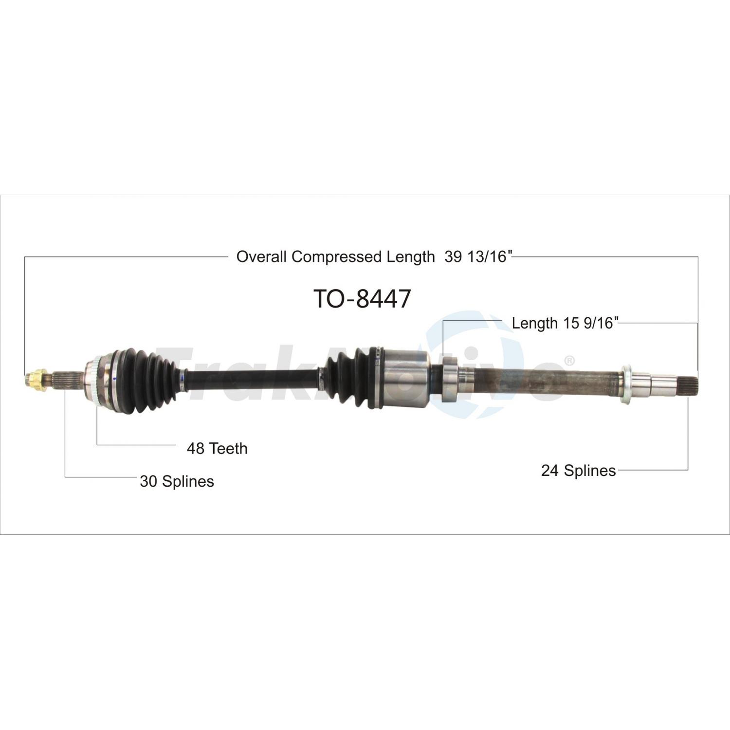 TrakMotive TO8447 - CV Axle Shaft TrakMotive TO8447 CV Axle Shaft product image 1 of 3