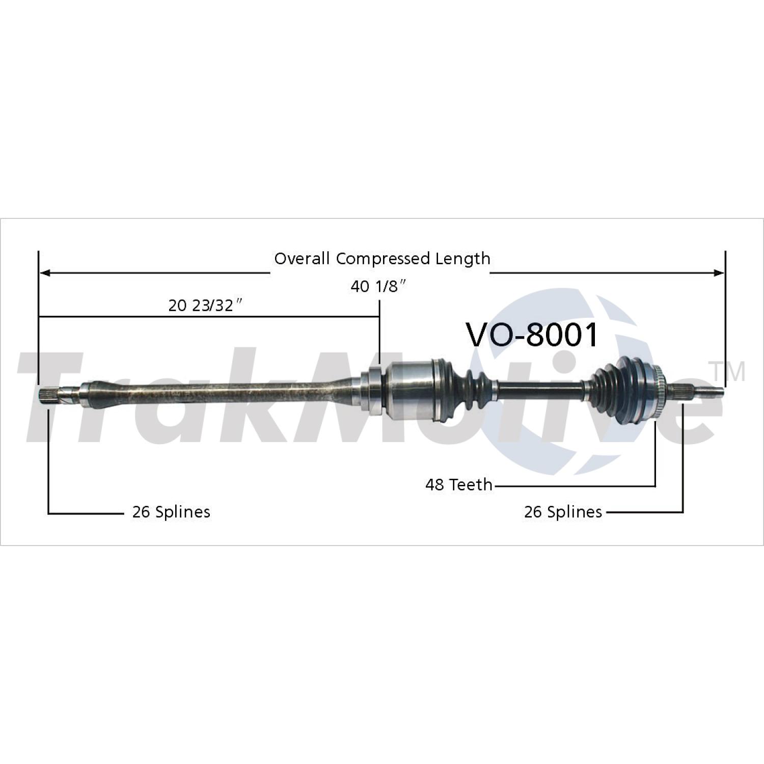 TrakMotive VO8001 CV Axle Shaft product image 1 of 3
