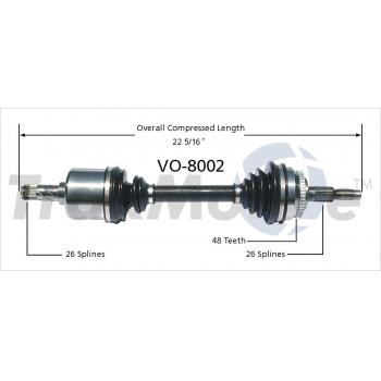 TrakMotive VO8002 CV Axle Shaft product image 1 of 3