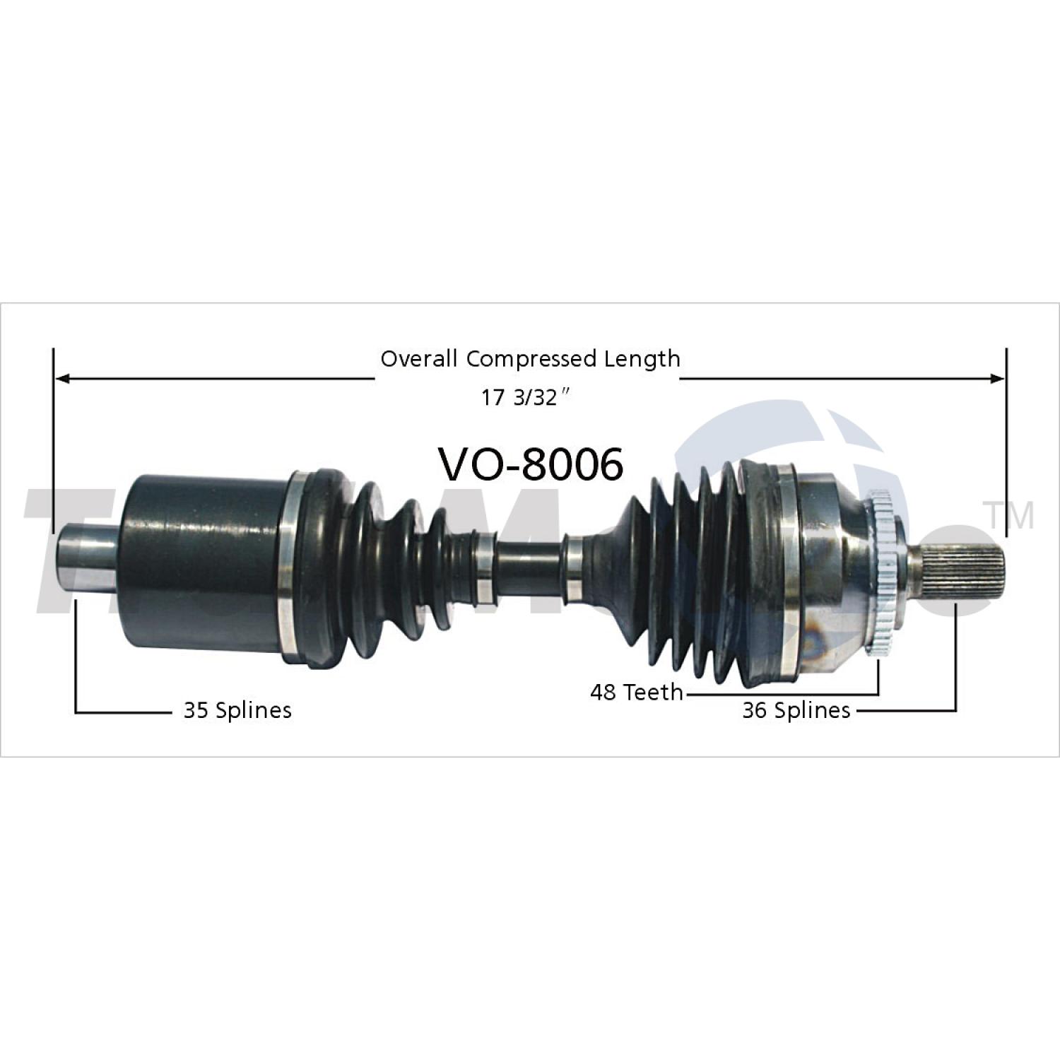 TrakMotive VO8006 - CV Axle Shaft TrakMotive VO8006 CV Axle Shaft product image 1 of 3