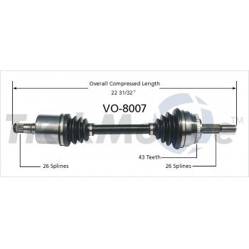 TrakMotive VO8007 CV Axle Shaft product image 1 of 3