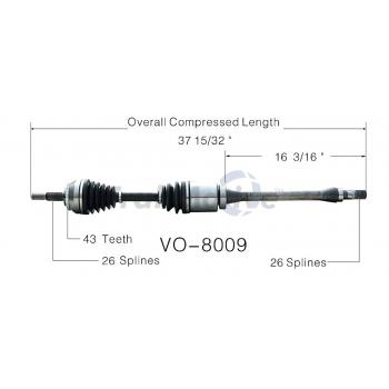 TrakMotive VO8009 - CV Axle Shaft TrakMotive VO8009 CV Axle Shaft product image 1 of 3