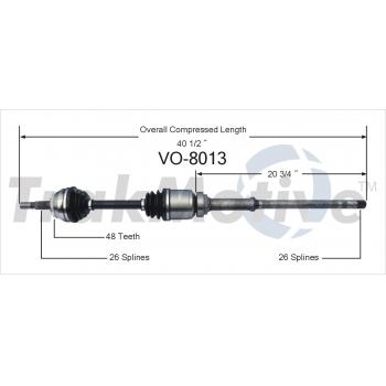 TrakMotive VO8013 CV Axle Shaft product image 1 of 3