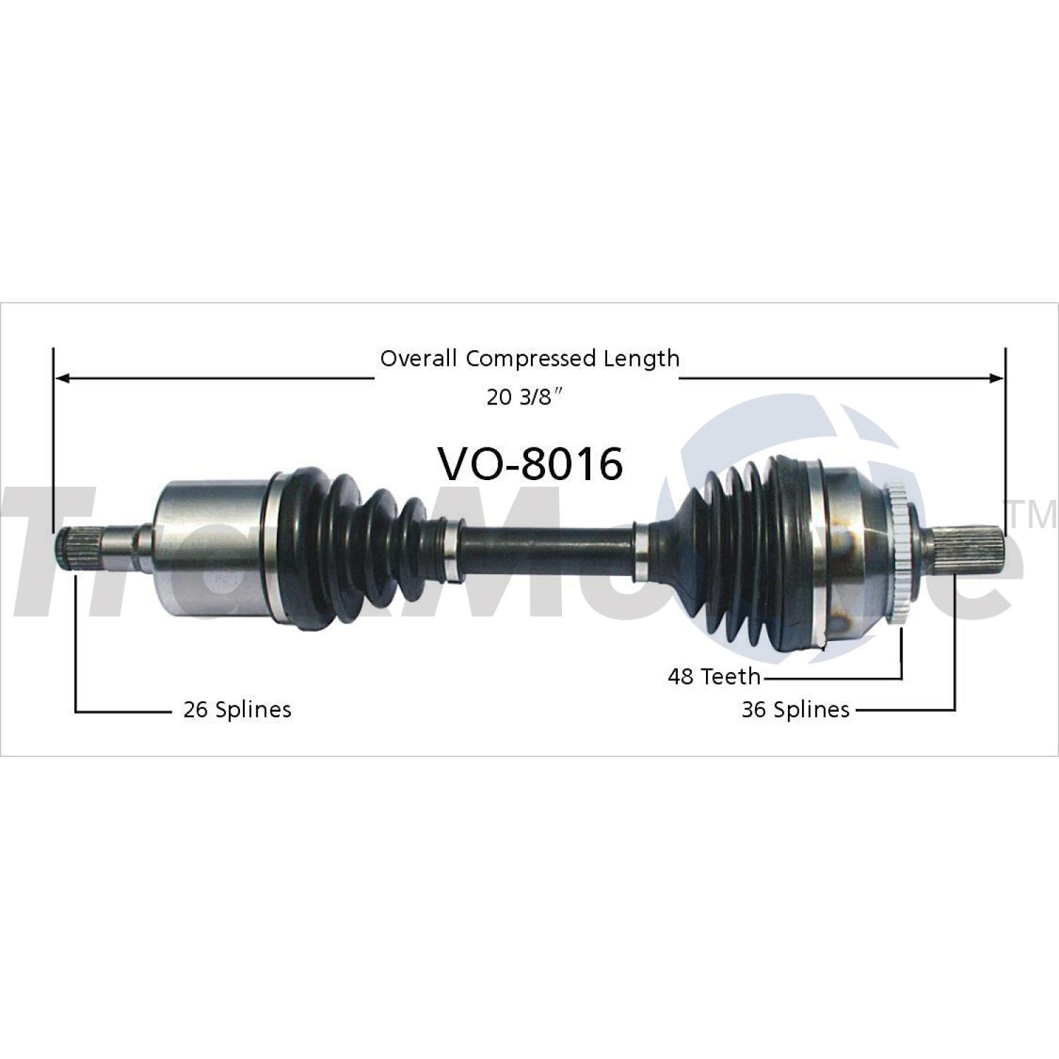 TrakMotive VO8016 - CV Axle Shaft TrakMotive VO8016 CV Axle Shaft product image 1 of 3