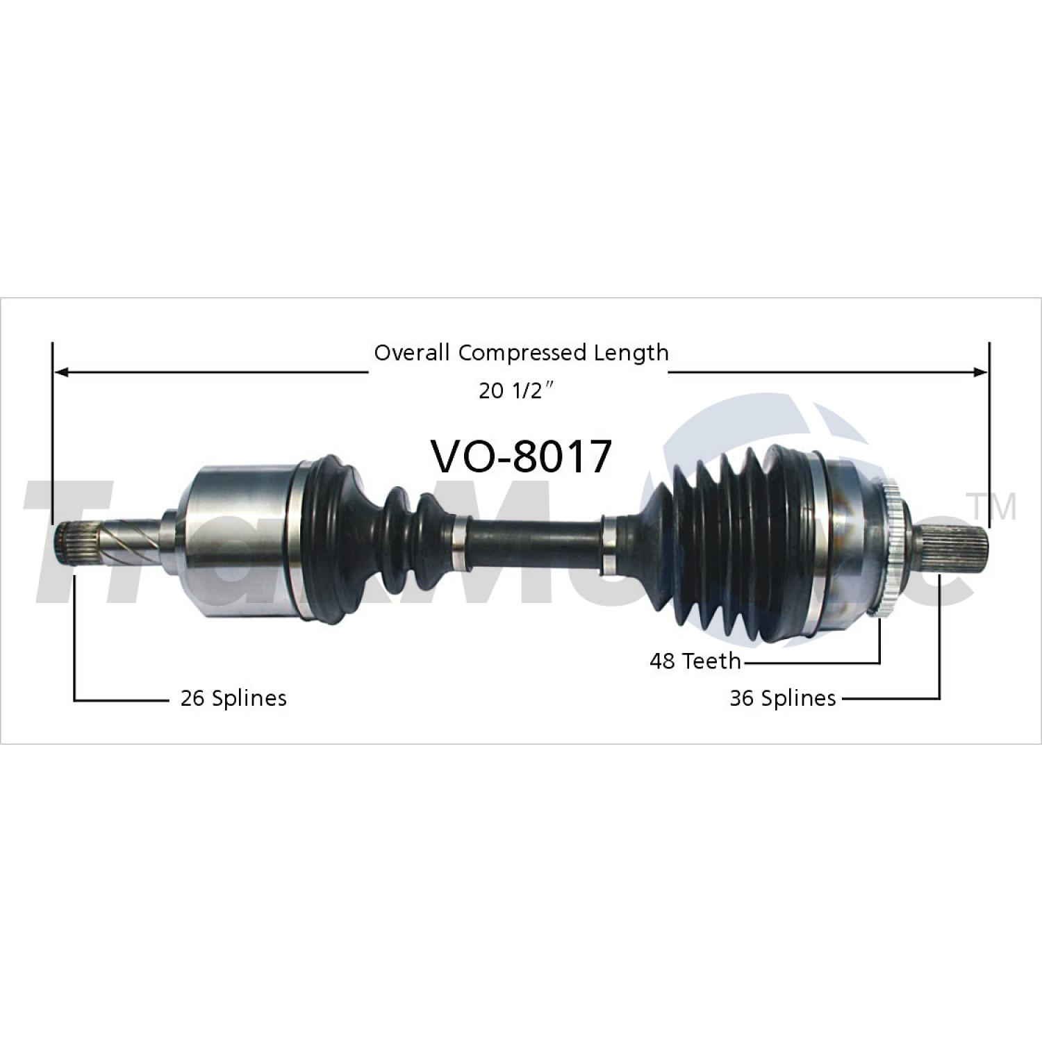 TrakMotive VO8017 - CV Axle Shaft TrakMotive VO8017 CV Axle Shaft product image 1 of 3