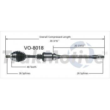 TrakMotive VO8018 CV Axle Shaft product image 1 of 3