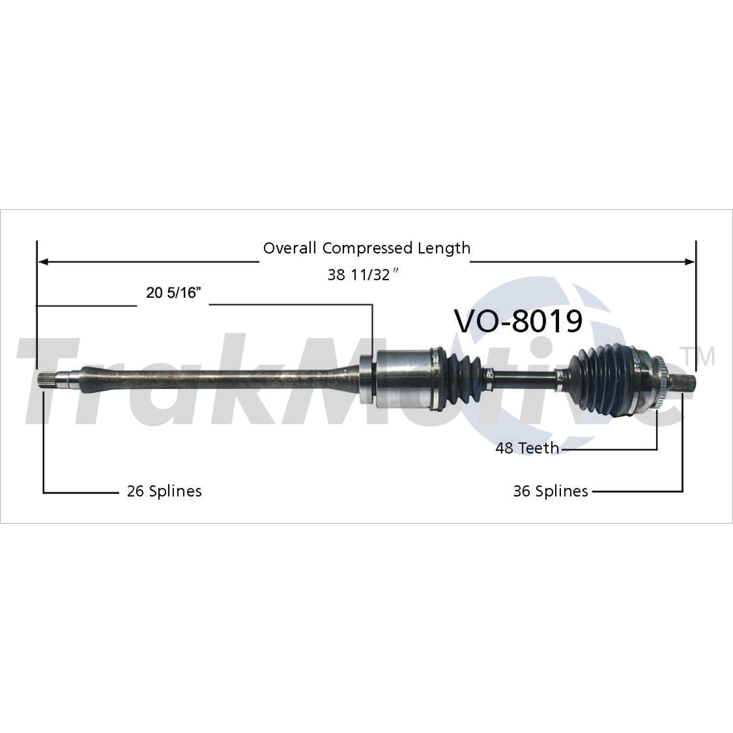 TrakMotive VO8019 - CV Axle Shaft TrakMotive VO8019 CV Axle Shaft product image 1 of 3