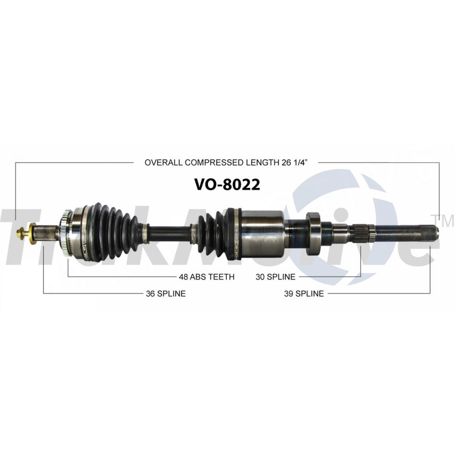 TrakMotive VO8022 - CV Axle Shaft TrakMotive VO8022 CV Axle Shaft product image 1 of 3